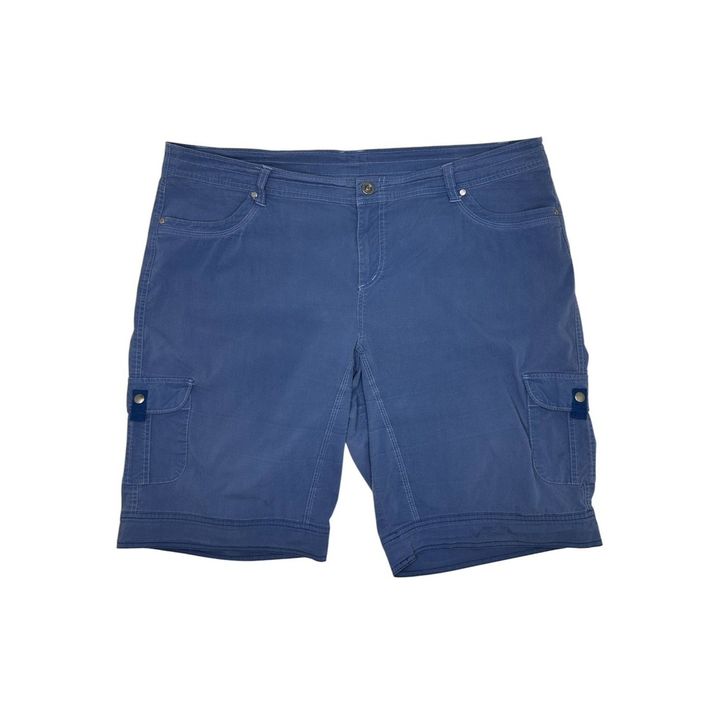Kühl Womens Splash Cargo Shorts Navy Blue Snap Pockets Hiking 6084 Plus Size 22W